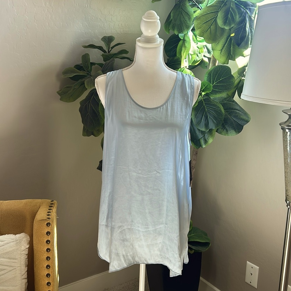 NICE+ZOE Long Silky Blue Tank - Picture 1 of 3